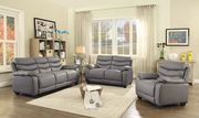 Affordable modern gray faux leather sofa main photo
