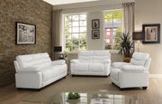 Affordable modern white faux leather sofa main photo