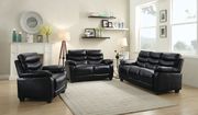 Affordable modern black faux leather sofa main photo