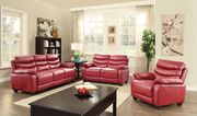 Affordable modern red faux leather sofa main photo