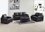 Black leatherertte tufted back couch main photo