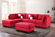 Red microfiber reversible sectional sofa main photo