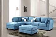 Aqua microfiber reversible sectional sofa main photo