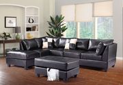 Black bycast leather reversible sectional sofa main photo