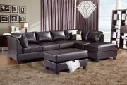 Cappuccino bycast leather reversible sectional sofa main photo