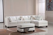 White bycast leather reversible sectional sofa main photo