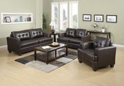 Brown affordable bonded leather sofa main photo