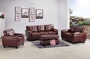 Affordable sofa in brown bonded leather main photo