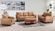 Affordable sofa in tan bonded leather main photo