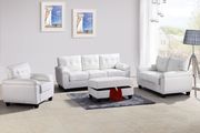 Affordable sofa in white bonded leather main photo