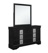 Black casual style dresser w/ silver inserts main photo