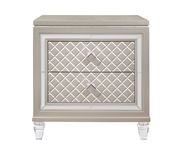 Glam style champagne finish nightstand