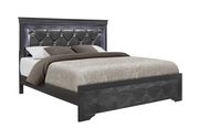 Pompei (Gray) Gray crocodile leather insert / LED full bed
