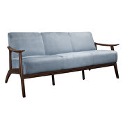 Carlson (Gray) Blue gray velvet sofa