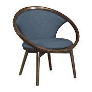 Blue tweed herringbone fabric upholstery accent chair main photo