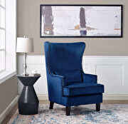 Tonier (Blue) Blue velvet fabric upholstery accent chair