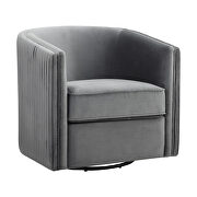 Gray velvet upholstery swivel chair main photo
