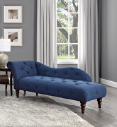 Blue textured fabric upholstery chaise