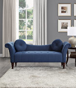 Blue textured fabric upholstery settee