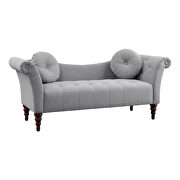 Dove gray textured fabric upholstery settee
