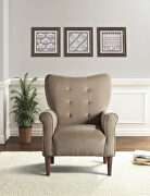Brown velvet upholstery accent chair