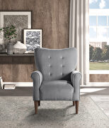 Kyrie (Dark Gray) Dark gray velvet upholstery accent chair