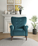 Teal velvet upholstery accent chair main photo