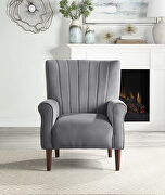 Dark gray velvet upholstery accent chair main photo
