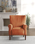 Urielle (Orange) Orange velvet upholstery accent chair