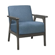 Blue textured fabric upholstery accent chair main photo