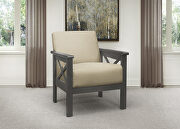 Light brown textured fabric upholstery accent chair main photo