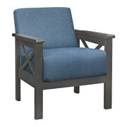 Herriman (Blue) Blue textured fabric upholstery accent chair