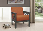 Orange textured fabric upholstery accent chair main photo