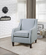 Fischer (Blue) Blue textured fabric upholstery accent chair