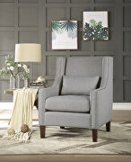 Light gray textured fabric upholstery accent chair