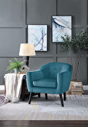 Blue velvet fabric upholstery accent chair