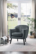 Gray velvet fabric upholstery accent chair main photo