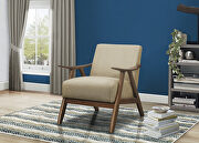 Damala (Light Brown) Light brown textured fabric upholstery chair