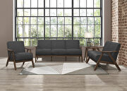 Damala (Dark Gray) Dark gray textured fabric upholstery sofa