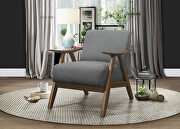Gray textured fabric upholstery chair