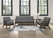 Damala (Gray) Gray textured fabric upholstery sofa