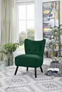 Green velvet upholstery accent chair main photo