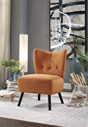 Imani (Orange) Orange velvet upholstery accent chair