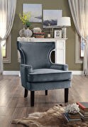Gray velvet upholstery accent chair