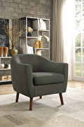 Gray textured fabric upholstery accent chair