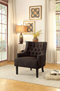 Chocolate textured fabric upholstery accent chair main photo