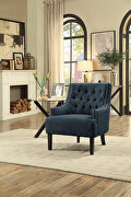 Indigo textured fabric upholstery accent chair