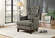 Brown-gray textured fabric upholstery accent chair main photo