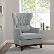 Light gray textured fabric upholstery accent chair
