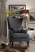 Charcoal textured fabric upholstery accent chair main photo